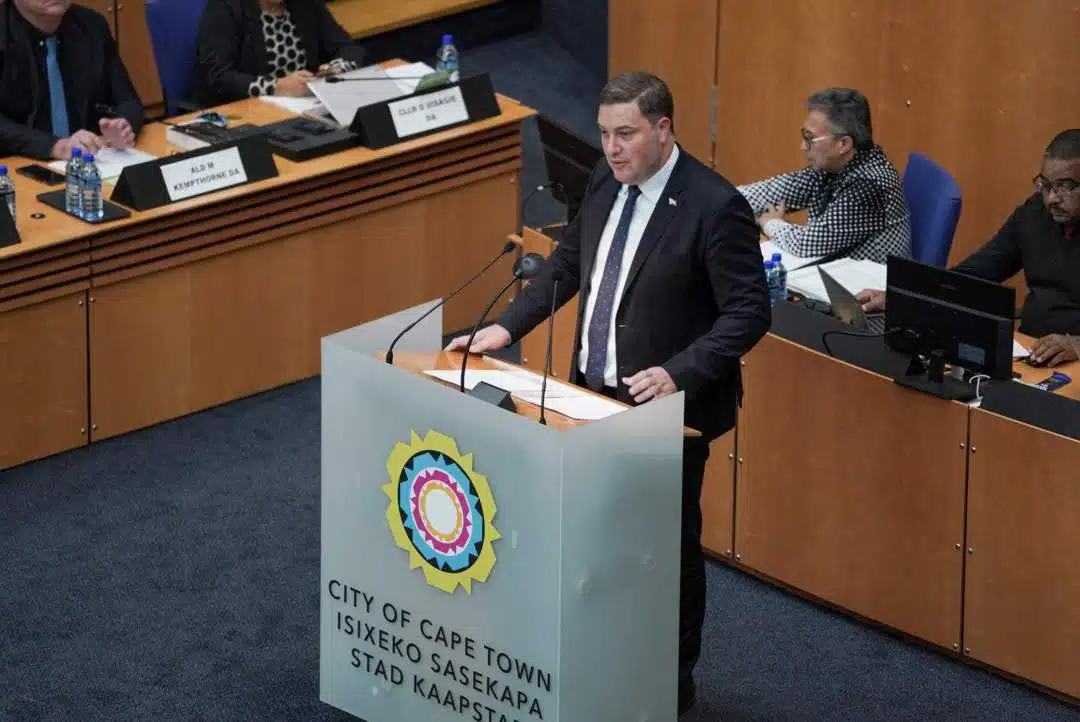 Mayor Geordin Hill-Lewis while presenting the City of Hope Budget 2026-27