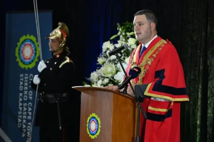 Mayor Geordin Hill-Lewis at the Annual Rememberance Day in Cape Town