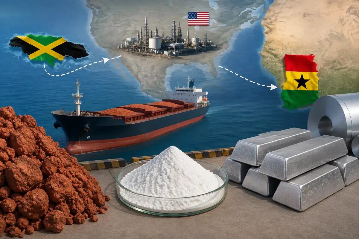 Representative image of Bauxite-Alumina deal b/w Ghana and Jamaica 