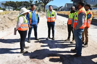 Urban Mobility team at congestion relief project site in Cape Town
