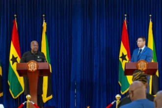 President of Ghana John Dramani Mahama with President of Jamaica Andrew Holness