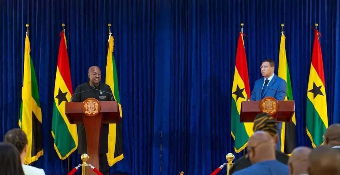 President of Ghana John Dramani Mahama with President of Jamaica Andrew Holness