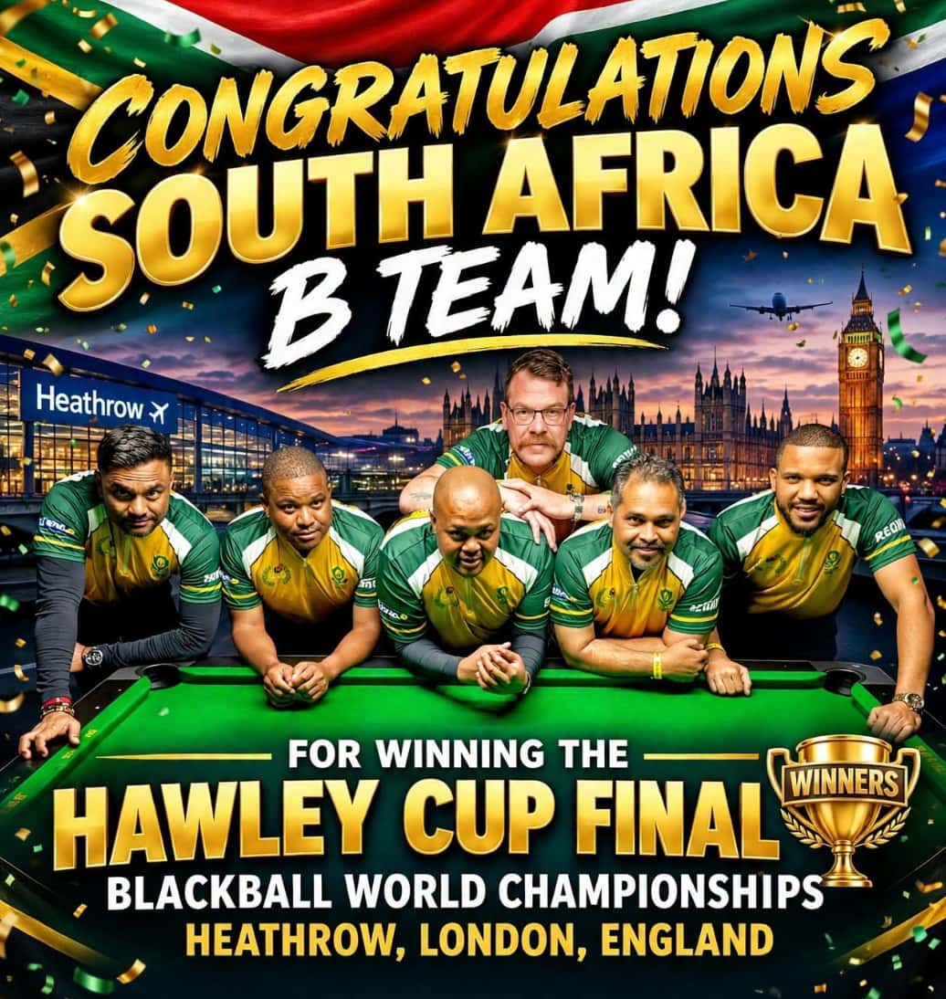 South Africa wins two gold medals and Hawleys Cup at 2026 Blackball World Championships